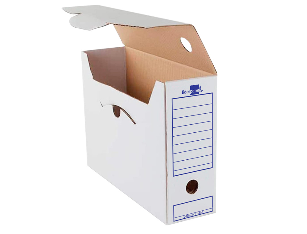 CAJA ARCHIVO DEFINITIVO LIDERPAPEL 104 FOLIO CARTON RECICLADO 325G/M2 LOMO 100 MM BLANCO 365X100X251 MM