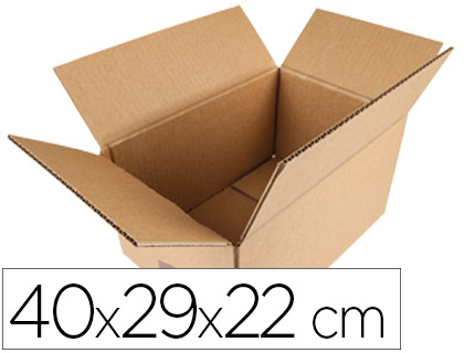 CAJA PARA EMBALAR Q-CONNECT AMERICANA CARTON RECICLADO CANAL SIMPLE 5 MM COLOR KRAFT 400X290X220 MM